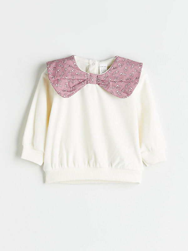 LCW baby Fiyonk Detaylı Kız Bebek Sweatshirt