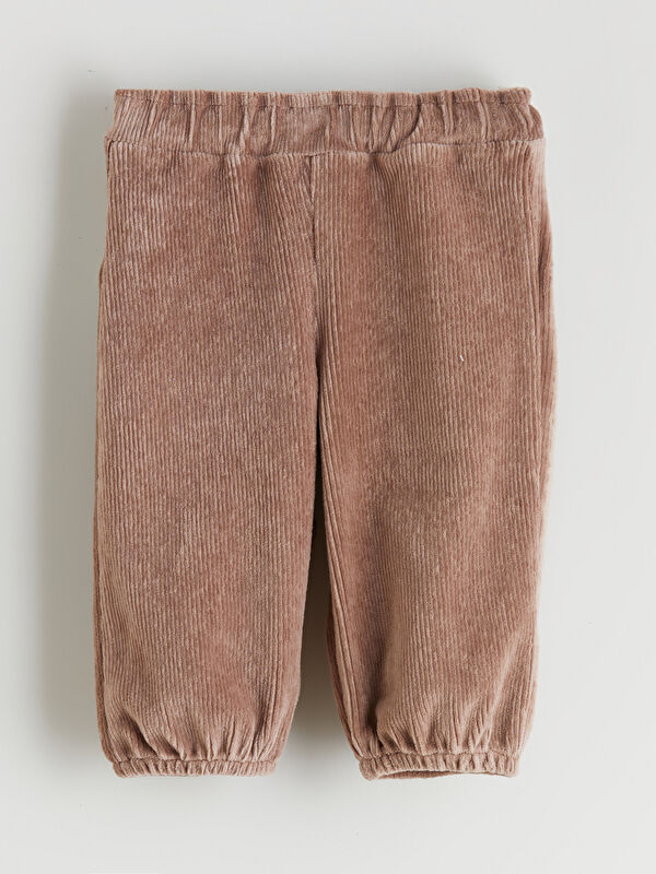 LCW baby Beli Lastikli Basic Kız Bebek Jogger Eşofman Alt