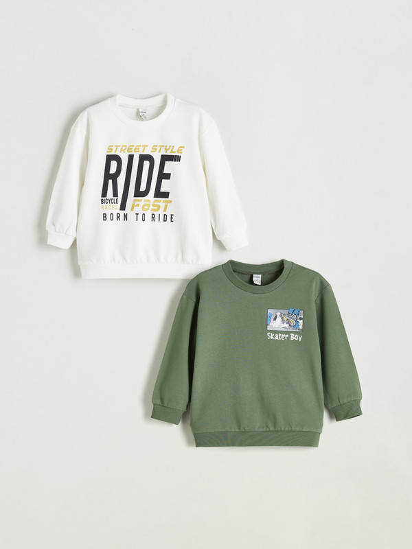 LCW Kids Lot de 2 Sweat-shirts pour Garçons à Col Rond
