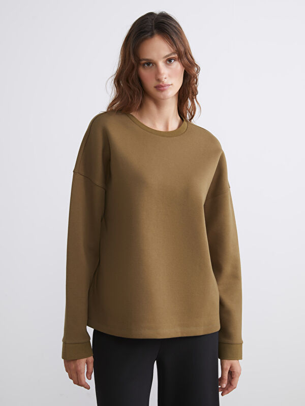 LCW Vision Bisiklet Yaka Oversize Kadın Sweatshirt