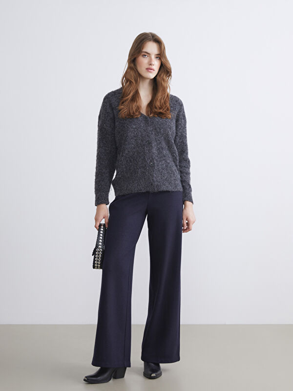 LCW Vision Elastic Waist Wide Leg Women's Trousers