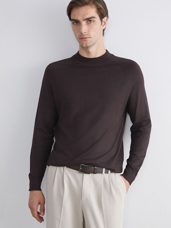 LCW Vision Men's Half Fisherman Ribbed Knit Sweater
