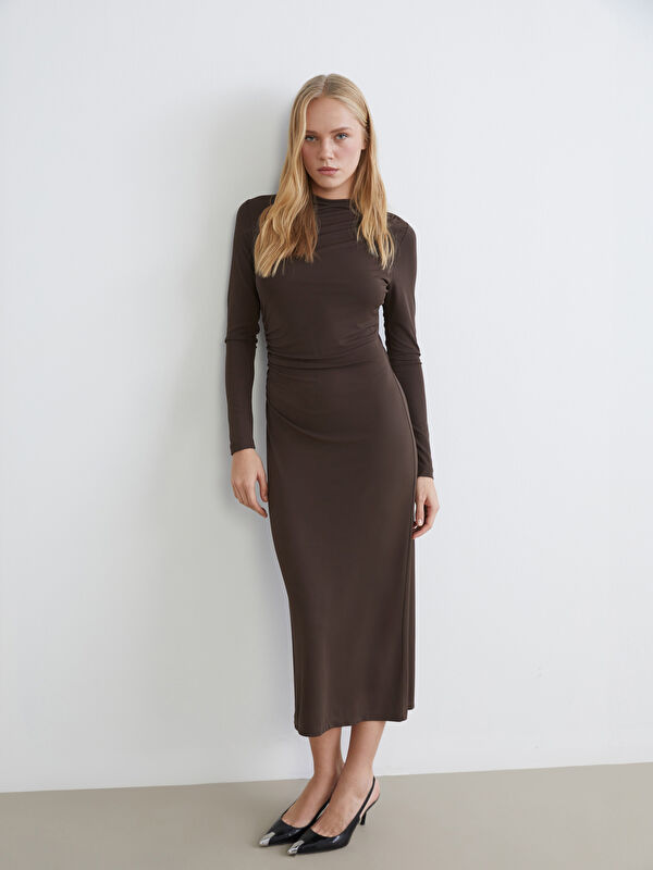 LCW Vision Polo Neck Midi Dress