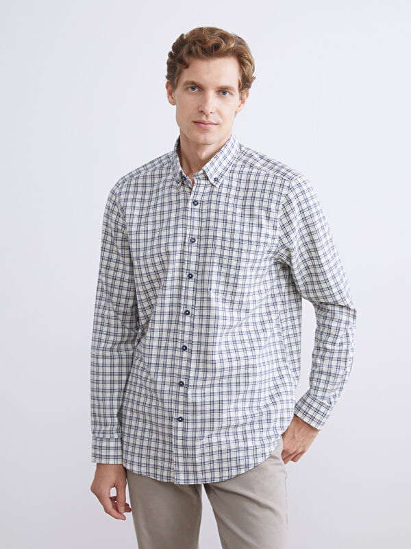LCWAIKIKI Classic Long Sleeve Plaid Men's Shirt