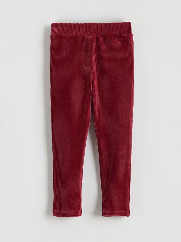 LCW Kids Beli Lastikli Basic Kız Çocuk Kadife Tayt