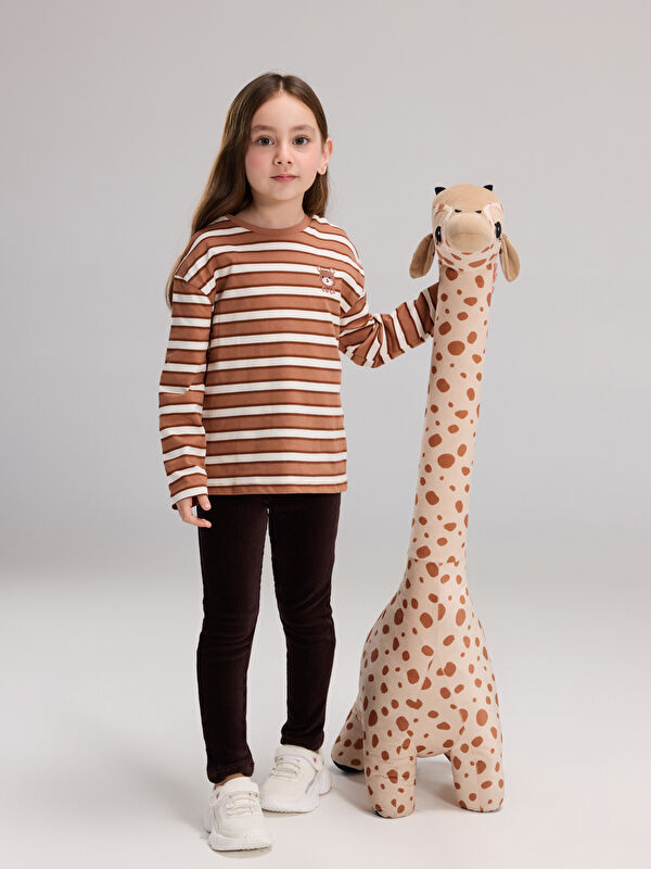 LCW Kids Beli Lastikli Basic Kız Çocuk Kadife Tayt