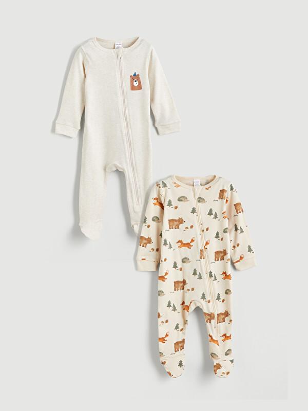 LCW baby Crew Neck Baby Boys Jumpsuit 2 Pack