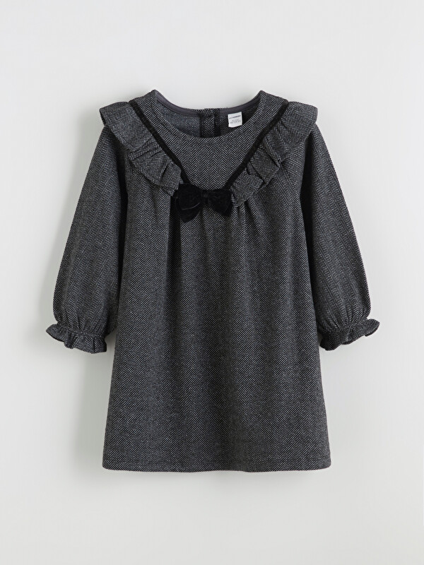 LCW Kids Frilled Bow Detailed Girls' Dress