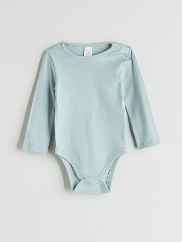 LCW baby Bisiklet Yaka Kız Bebek Çıtçıtlı Body