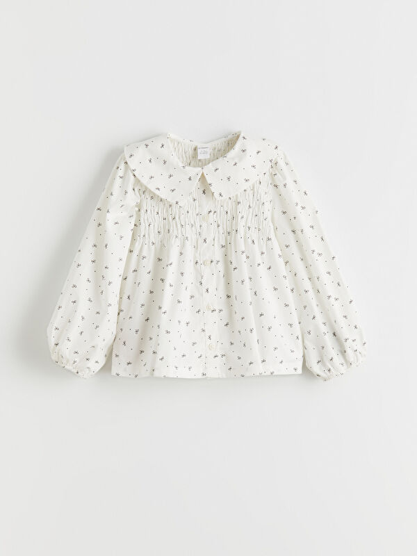 LCW Kids Bow Printed Ruched Girls' Shirt
