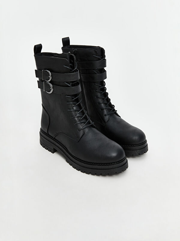 LCW STEPS پووتى چەرمى دەستکردى زیپدار بۆ ژنان