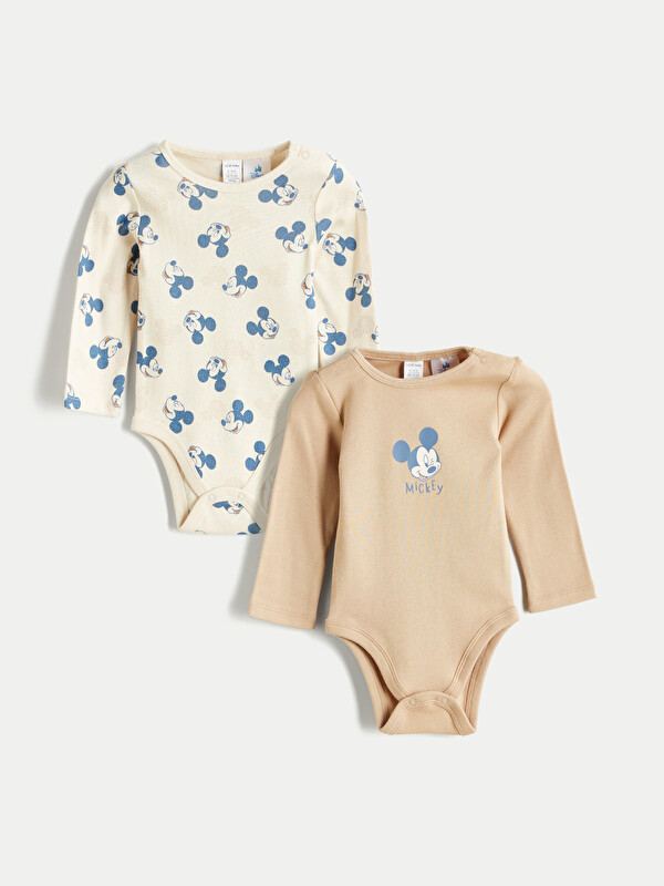 LCW baby mickey mouse лицензияланған сәби ұлдарға арналған түймелі боди 2 данадан тұратын қаптама