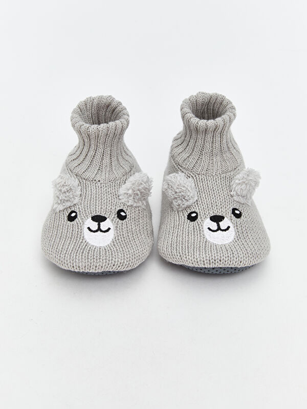 Nakışlı Erkek Bebek Çoraplı Ev Ayakkabısı - Görsel 4