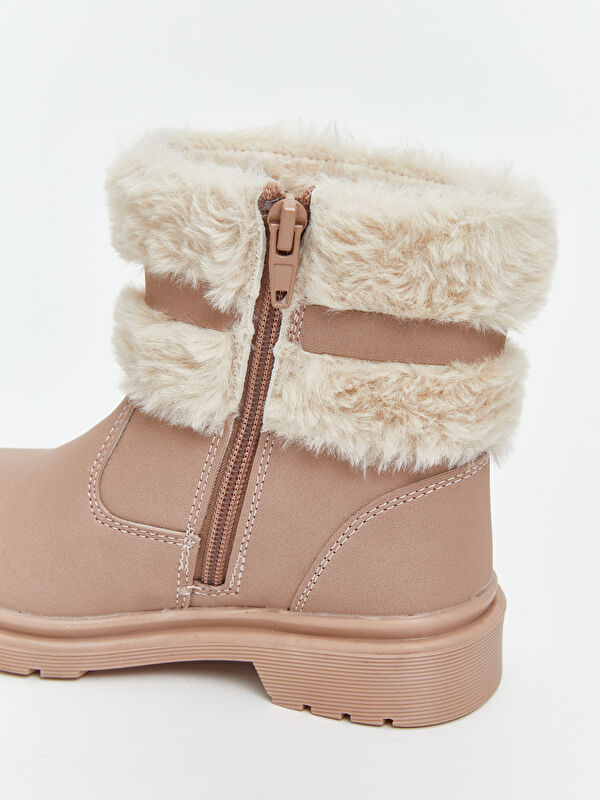 Süet Görünümlü Kız Bebek Bot - Görsel 7