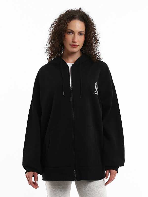 XSIDE Hooded Oversize Women's Zipper Sweatshirt - W5CH40Z8-CVL