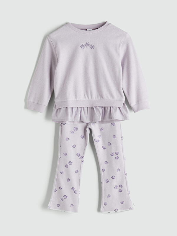 LCW Kids Frilled Girls' Sweatshirt and Leggings