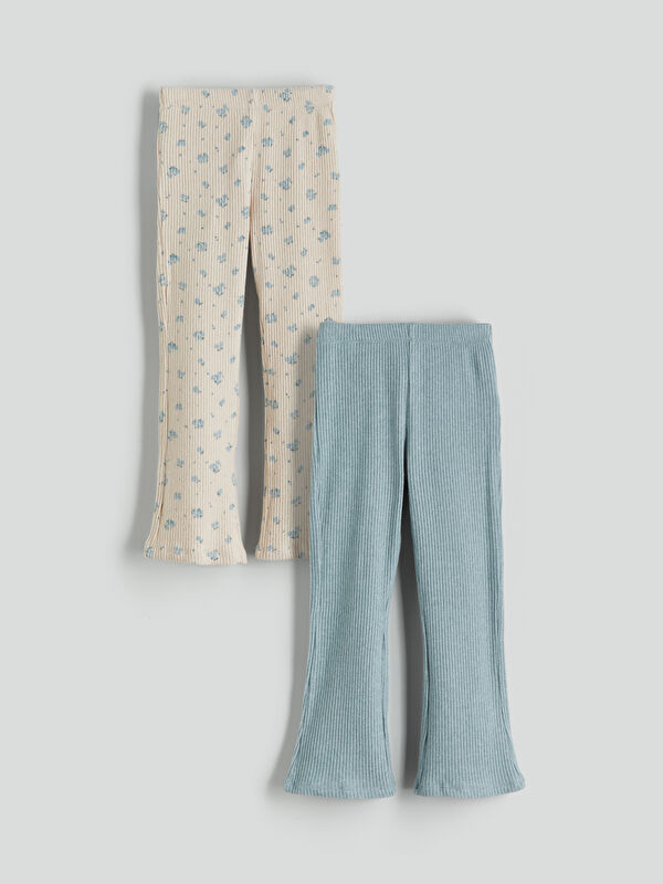 LCW Kids Elastic Waistband Flared Girls' Leggings 2 Pack