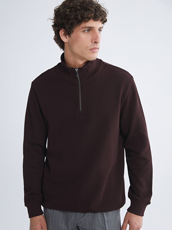 SOUTHBLUE Fermuarlı Dik Yaka Uzun Kollu Erkek Sweatshirt