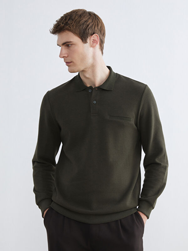 SOUTHBLUE Polo Yaka Erkek Sweatshirt
