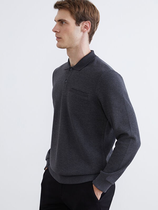 SOUTHBLUE Polo Yaka Erkek Sweatshirt