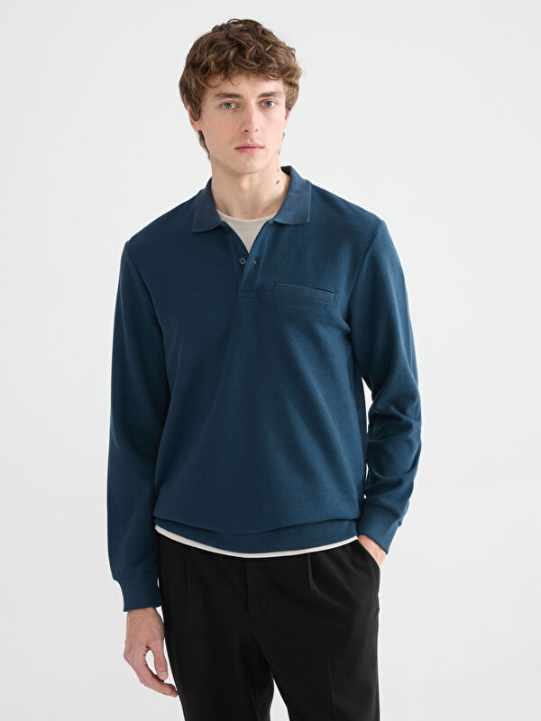 SOUTHBLUE Polo Yaka Erkek Sweatshirt