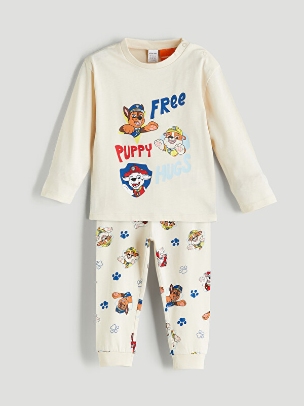 LCW baby Bisiklet Yaka Paw Patrol Baskılı Erkek Bebek Pijama Takımı