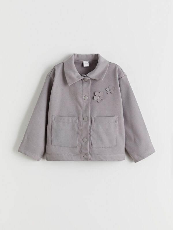 LCW Kids Girls' Jacket with Flower Appliqué