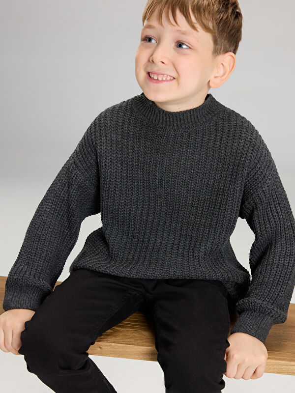 LCW Kids Bisiklet Yaka Triko Erkek Çocuk Kazak