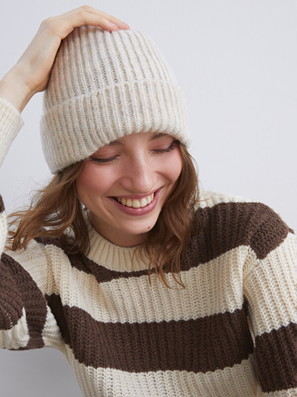 XSIDE Crew Neck Striped Women's Knitwear Sweater