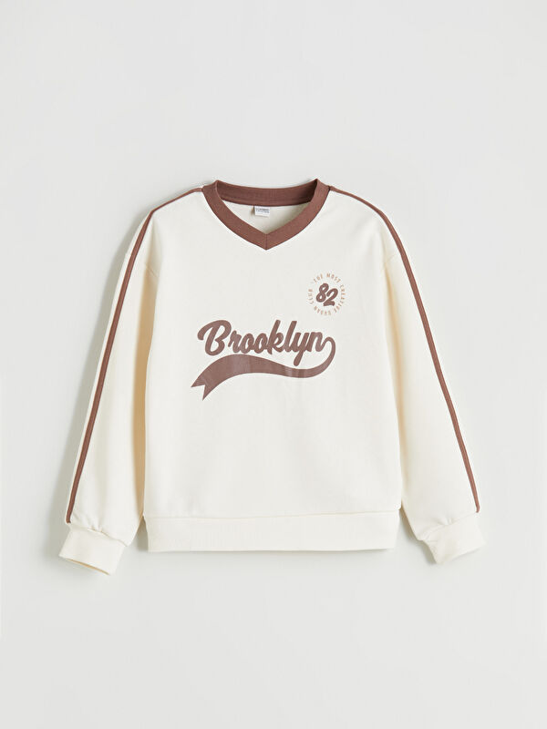 LCW Kids Brooklyn Baskılı Kız Çocuk Sweatshirt