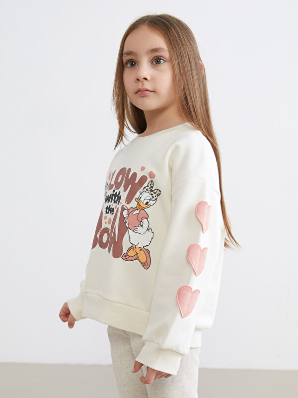 LCW Kids Crew Neck Minnie Mouse Printed Girls' Sweatshirt