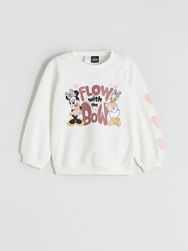 LCW Kids Crew Neck Minnie Mouse Printed Girls' Sweatshirt
