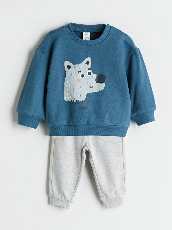 LCW baby Печатный комплект для мальчиков: свитшот и брюки, 2 упаковки