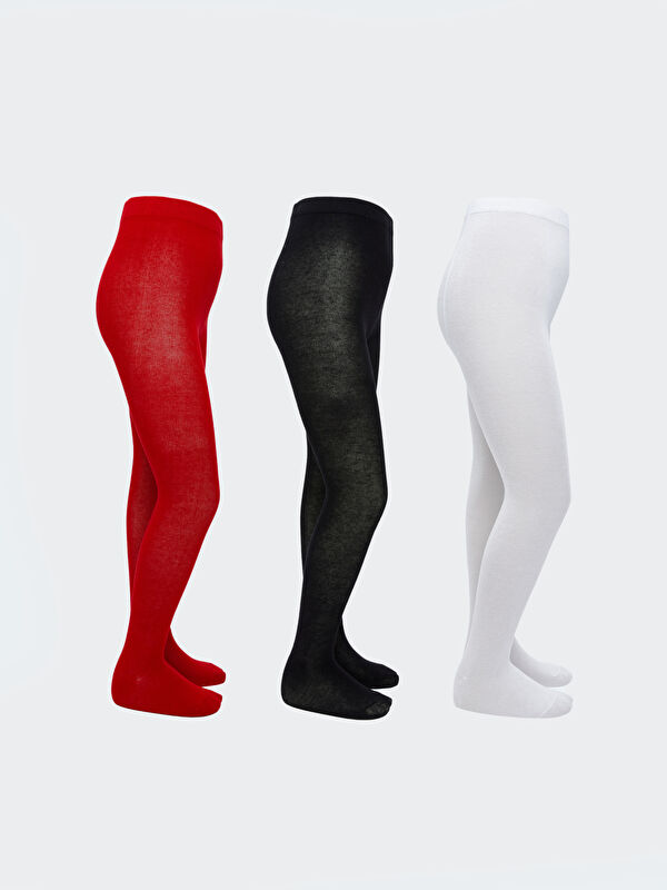 LCW Kids Basic Girls' Tights 3-pack