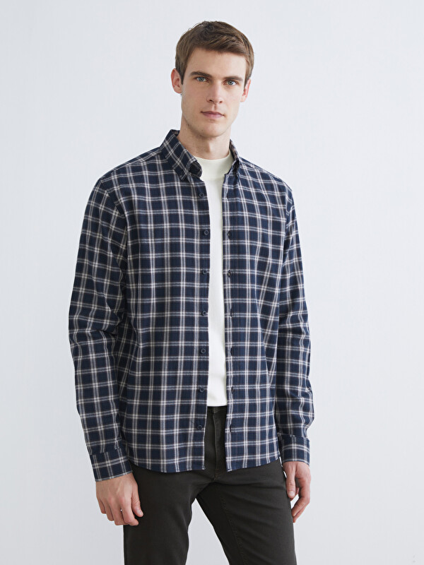 SOUTHBLUE Regular Fit Uzun Kollu Ekose Erkek Oduncu Gömlek
