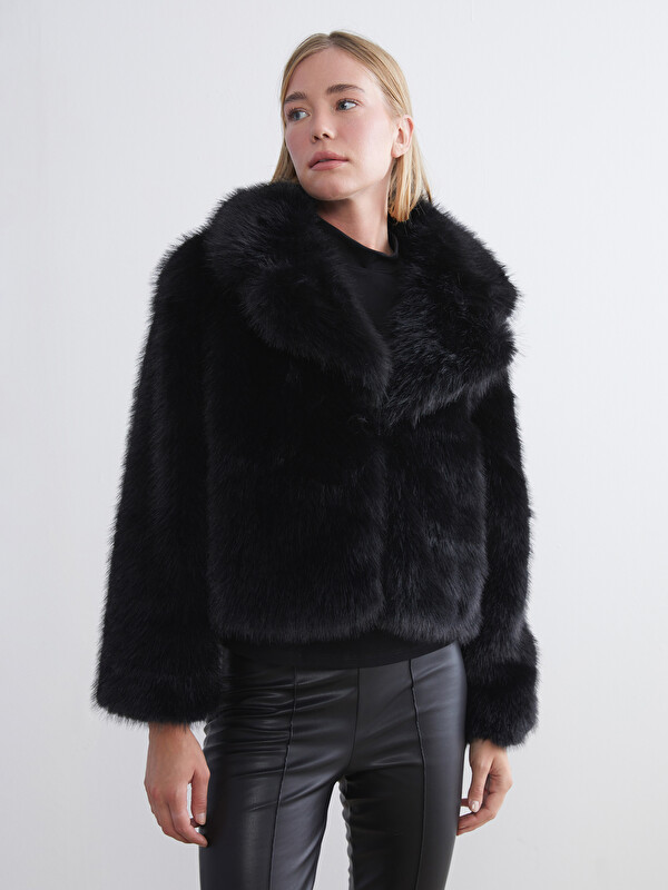 LCWAIKIKI Classic Jacket Neck Women's Fur Coat