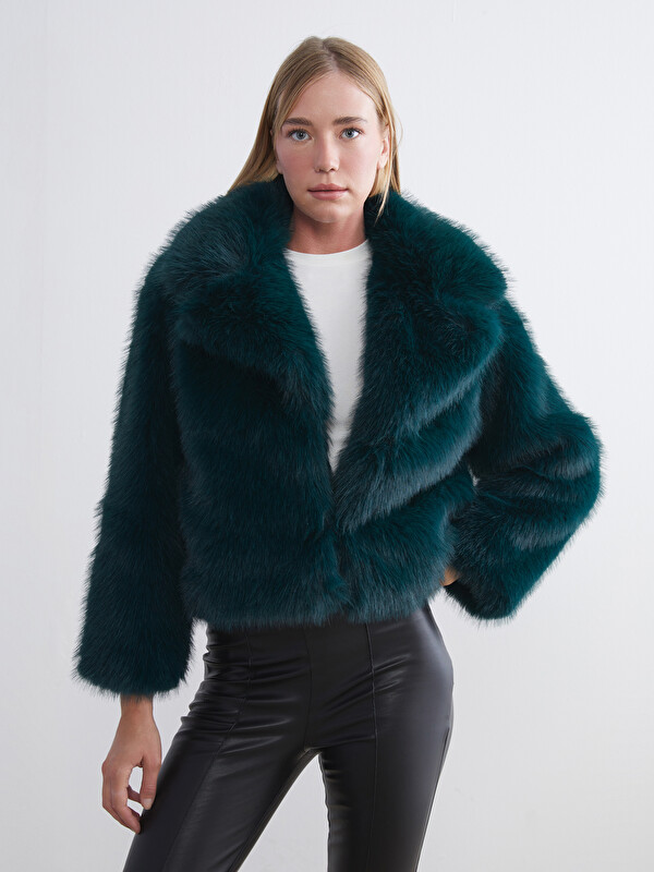LCWAIKIKI Classic Jacket Neck Women's Fur Coat