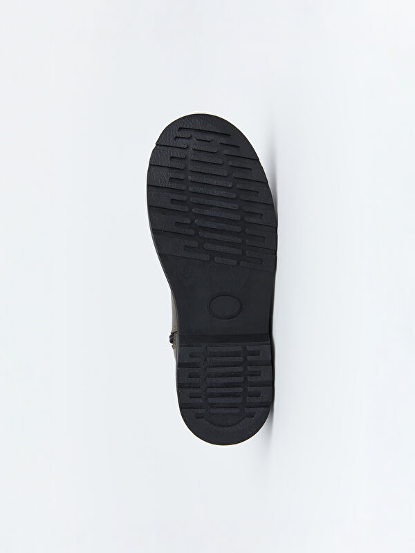 Deri Görünümlü Fermuarlı Erkek Çocuk Bot - Görsel 5