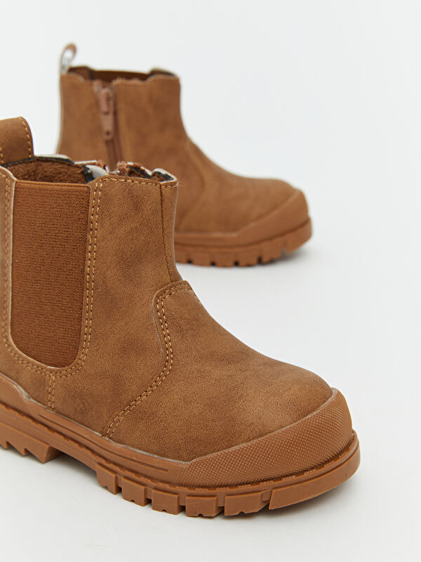 Süet Görünümlü Erkek Bebek Bot - Görsel 4