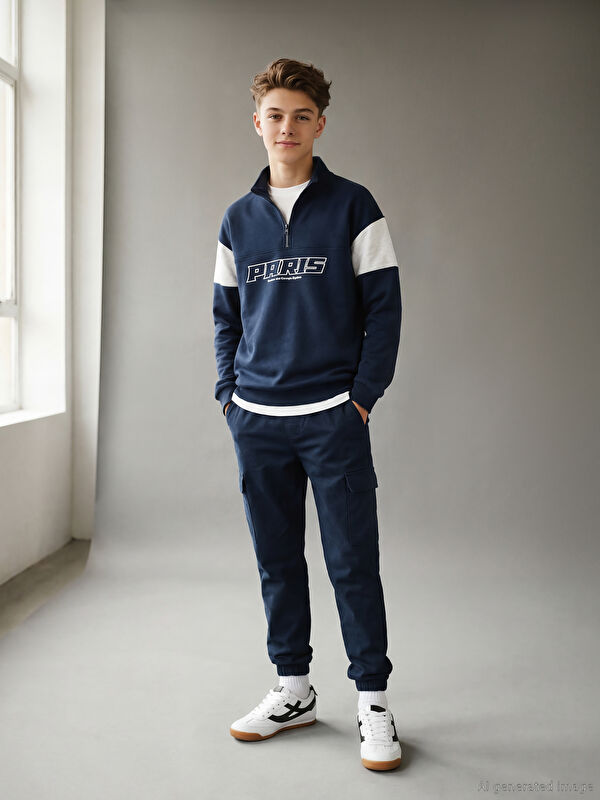 LCW Kids Elastic Waist Fleece Lined Boys Jogger Pants