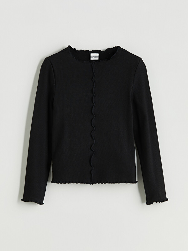 LCW Kids Crew Neck Long Sleeve Girls' Blouse