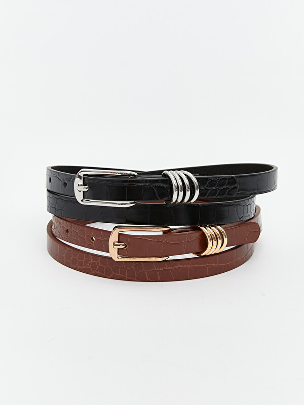 LCW ACCESSORIES әйелдерге арналған жасанды былғары белдік 2 данадан тұратын
