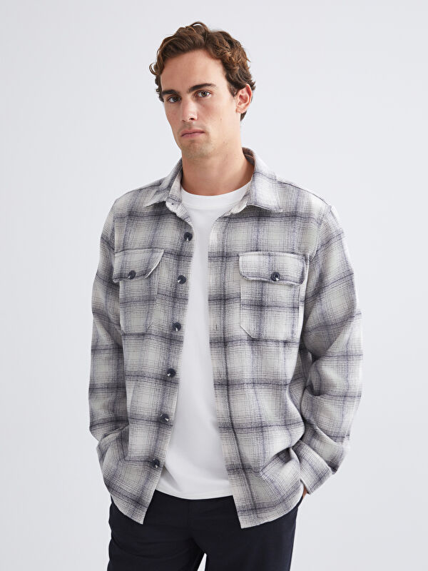 SOUTHBLUE Regular Fit Long Sleeve Plaid Men's Flannel Shirt Jacket