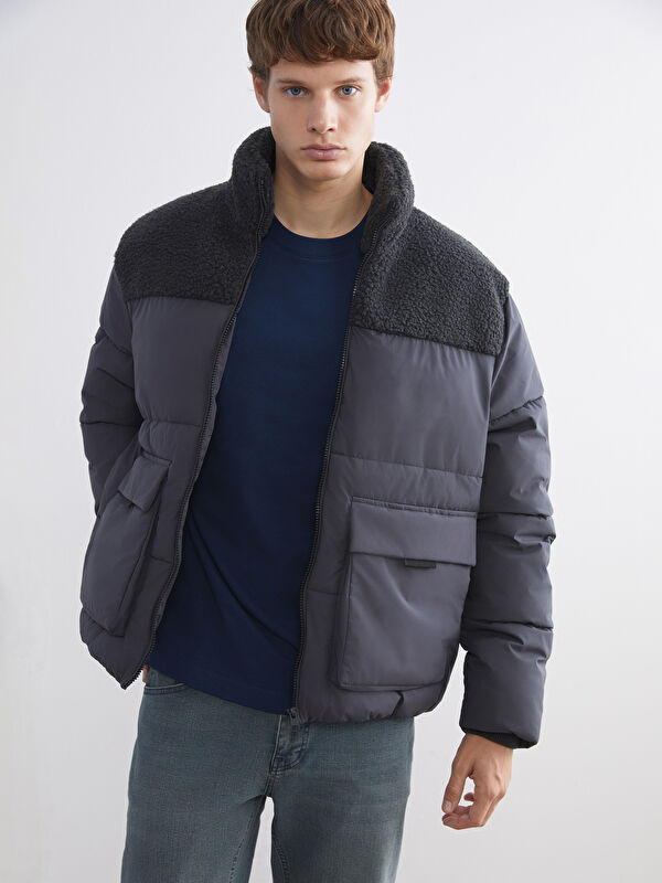 XSIDE Standard Fit Funnel Neck Men's Puffer Coat