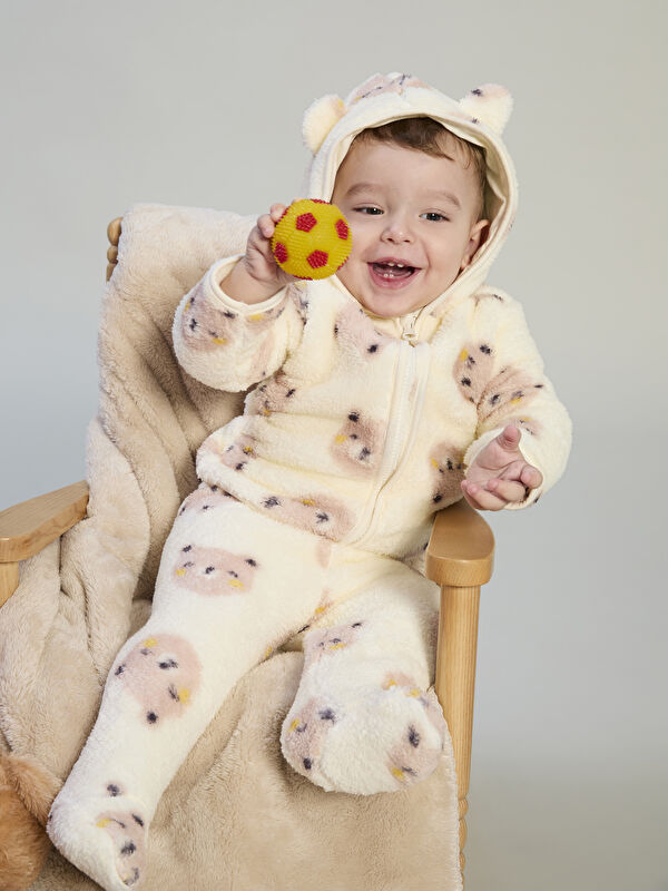 LCW baby Hooded Plush Baby Boys' Cardigan and Pants