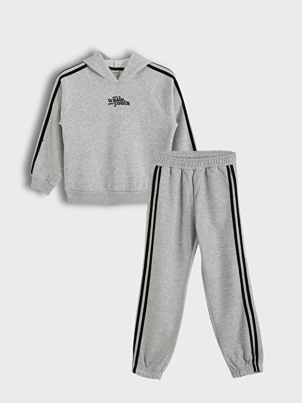 LCW Kids Crew Neck Girls' Tracksuit Set