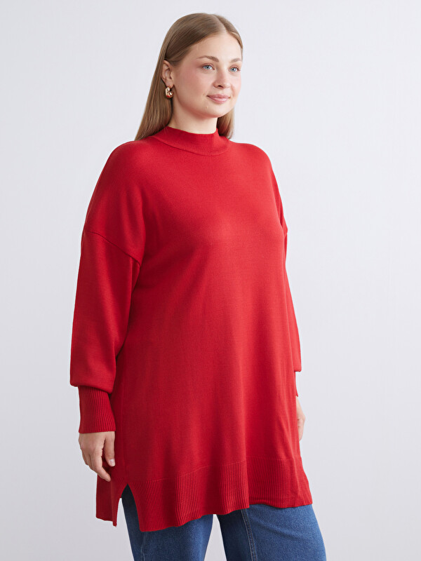 LCW Modest Dik Yaka Kadın Triko Tunik