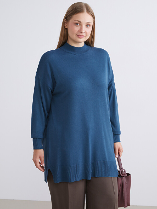 LCW Modest Dik Yaka Kadın Triko Tunik