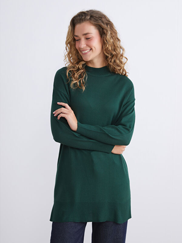 LCW Modest Dik Yaka Kadın Triko Tunik