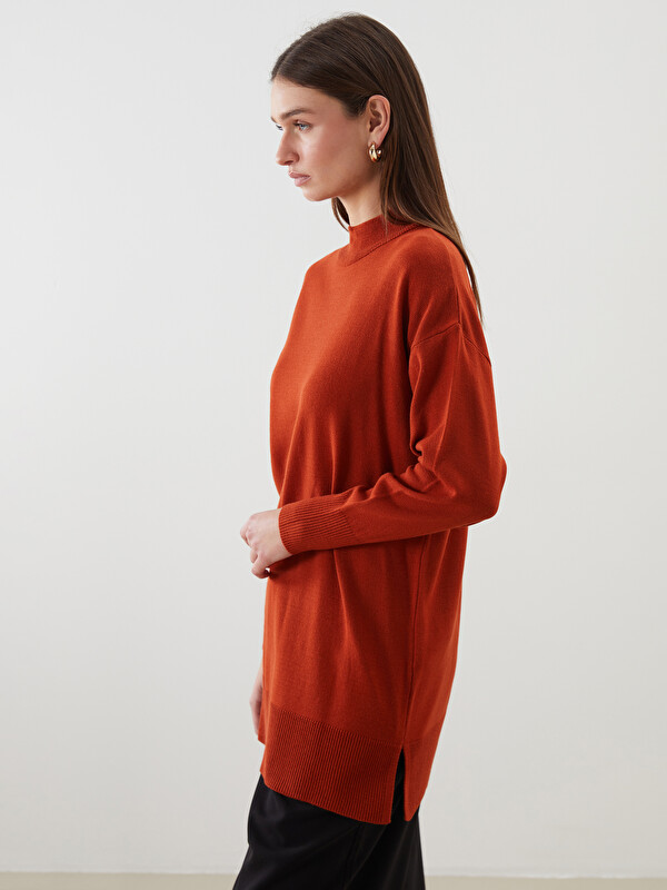 LCW Modest Dik Yaka Kadın Triko Tunik